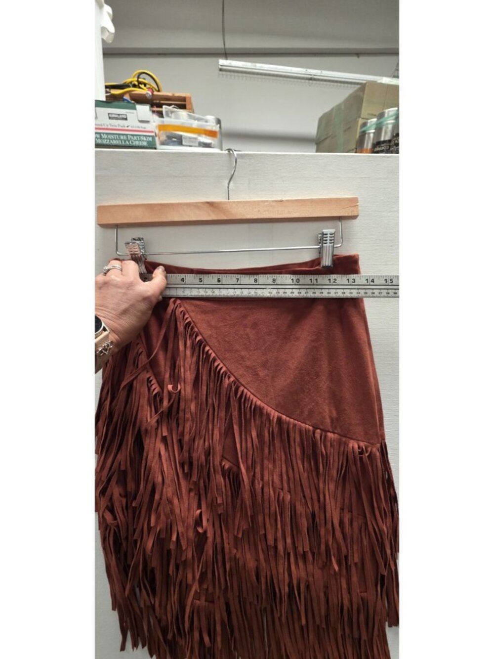 Idyllwind Miranda Lambert Fringe Skirt Faux Suede Mini Asymmetrical Sz Small - Picture 7 of 8